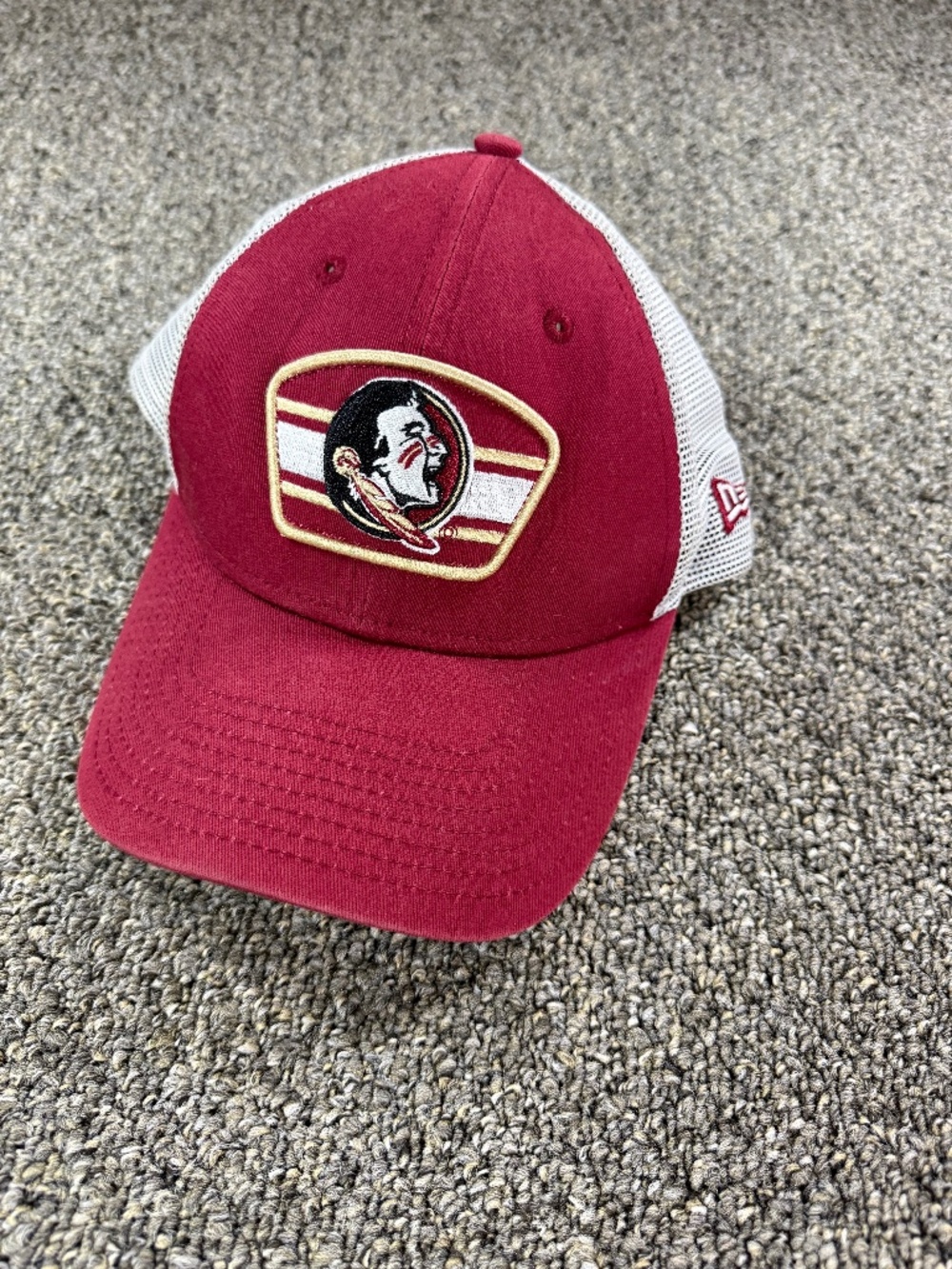 New Era 9FORTY Florida State Seminoles Trucker Hat Snapback Garnet White FSU